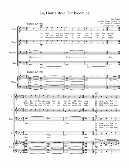 Lo, How a Rose E'er Blooming (strophic) (arr. Karl Logue)