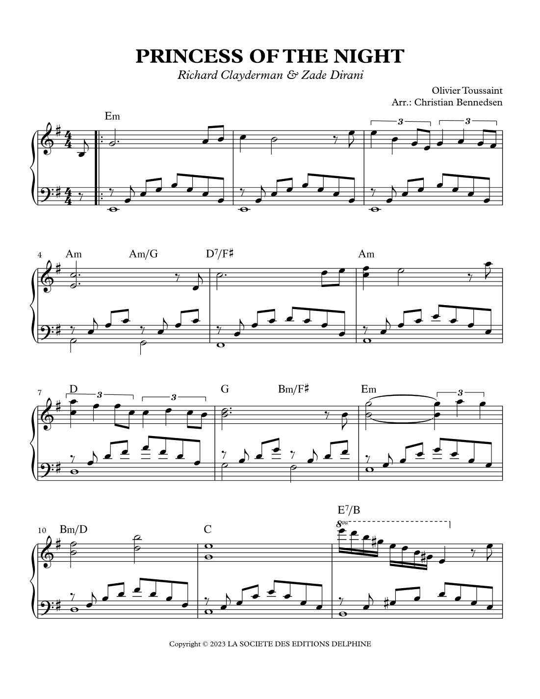 Princess Of The Night (arr. Christian Bennedsen)