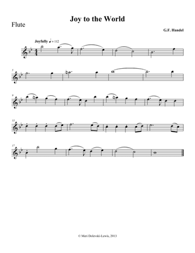 Joy to the World: flute/piano (arr. Meri Dolevski)