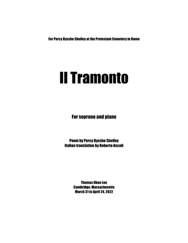 Il Tramonto ... Shelley-Ascoli (2022) full score