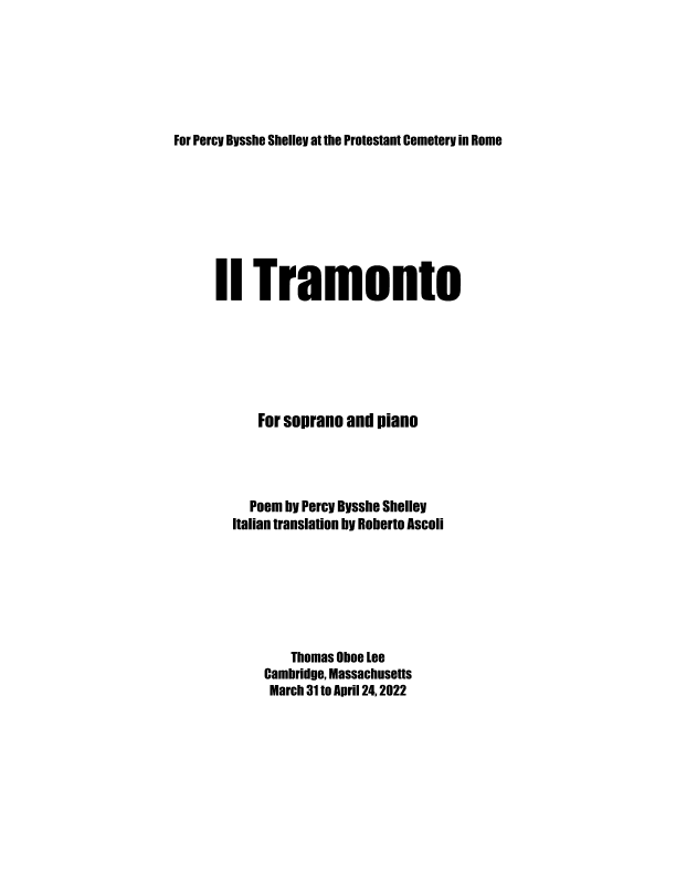 Il Tramonto ... Shelley-Ascoli (2022) full score