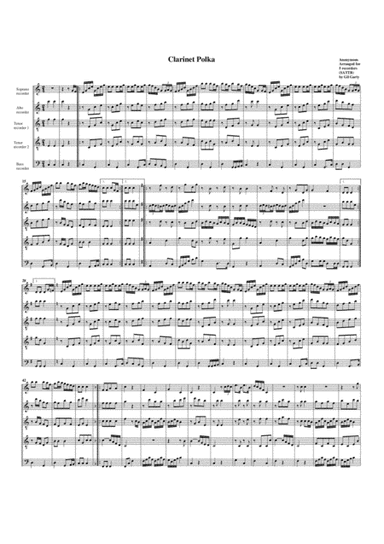 Clarinet Polka (arrangement for 5 recorders) (arr. Gil Garty)