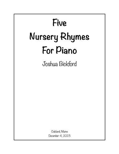 Five Nursery Rhymes for Piano