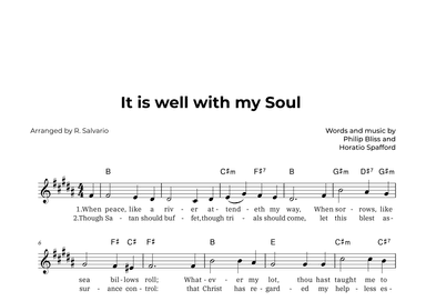 It is Well with My Soul (Key of B Major) (arr. R. Salvario)