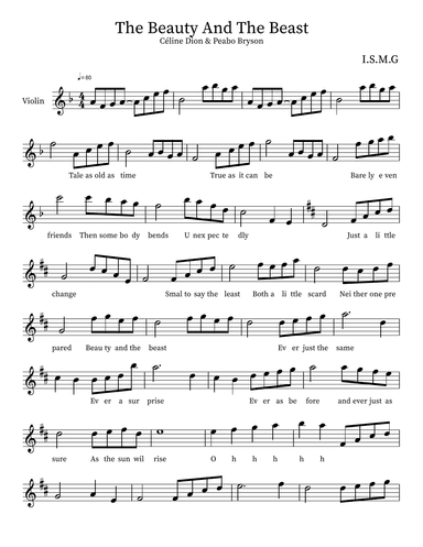 Beauty And The Beast (arr. Isadora Gottschalk)