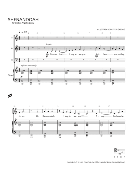Shenandoah (arr. Jeffrey Bernstein)