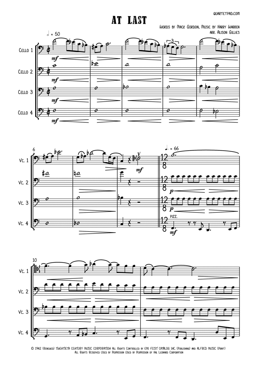 At Last (arr. Alison Gillies)