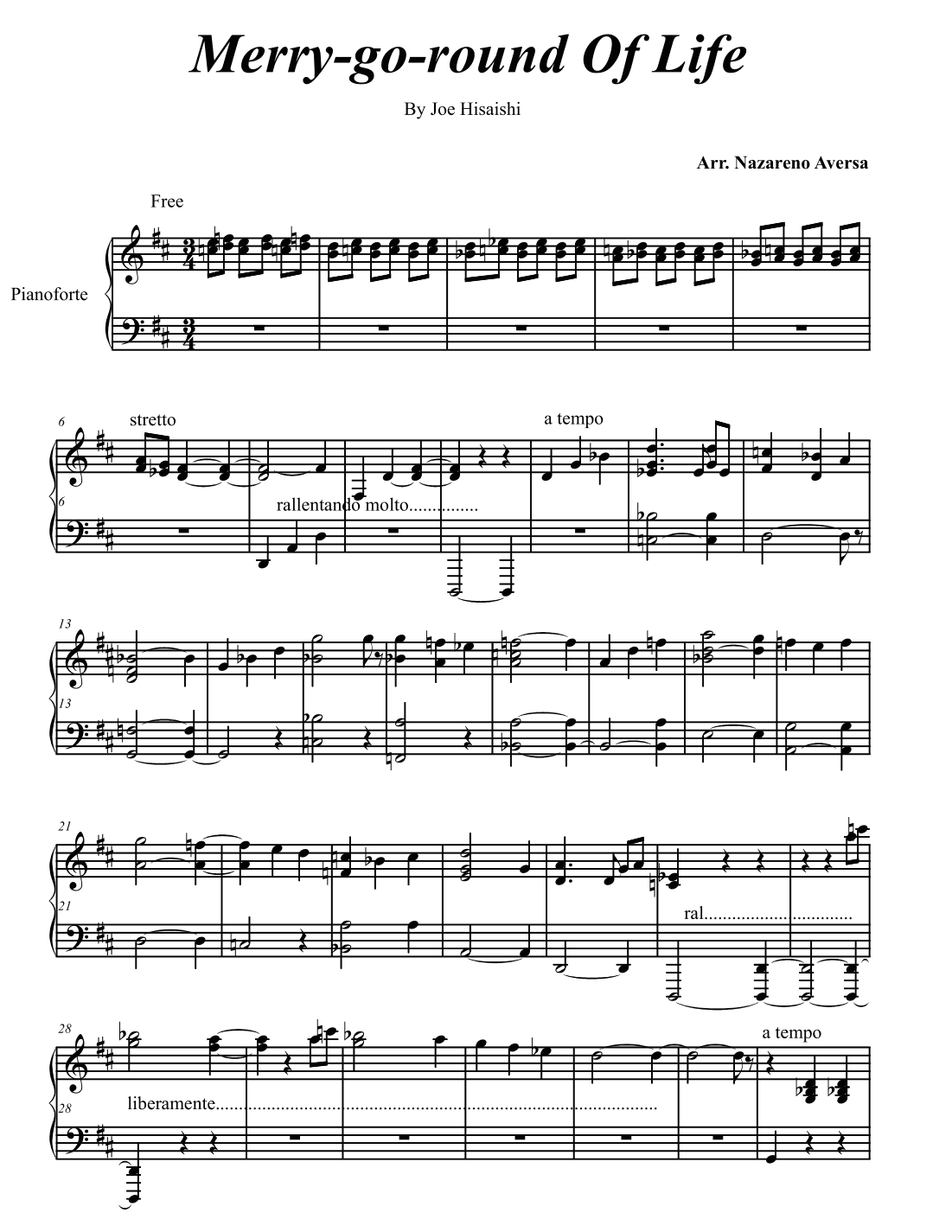 Merry-go-round Of Life (arr. Nazareno Aversa)