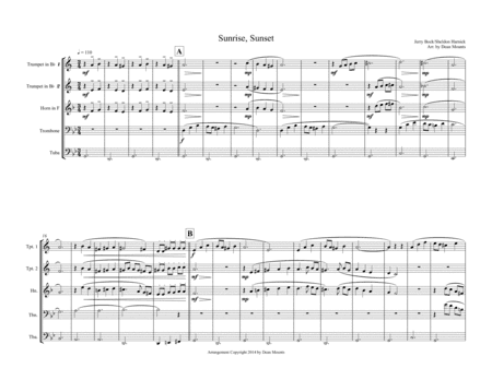 Sunrise, Sunset (arr. Dean Mounts)