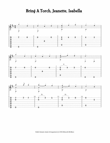 Bring a Torch, Jeannette, Isabella (For Fingerstyle Guitar Tuned DADGAD) (arr. Ellsworth McMeen)