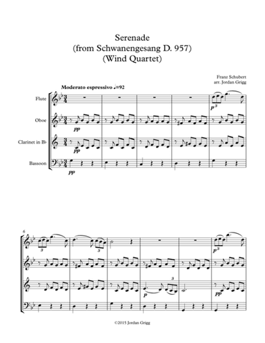 Serenade (from Schwanengesang D 957) (Wind Quartet) (arr. Jordan Grigg)