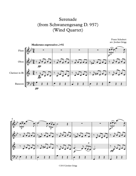 Serenade (from Schwanengesang D 957) (Wind Quartet) (arr. Jordan Grigg)