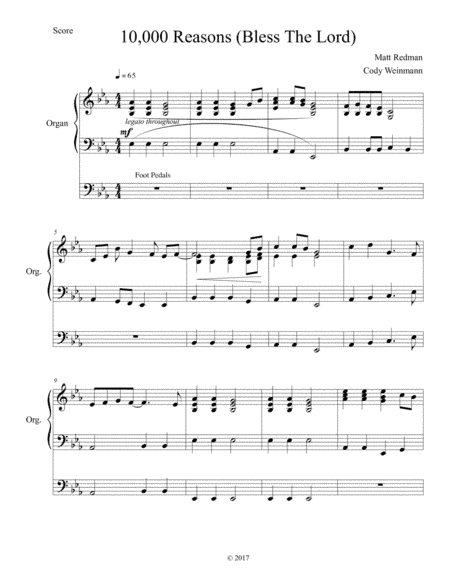 10,000 Reasons (Bless The Lord) (arr. Cody Weinmann- CJW Music)