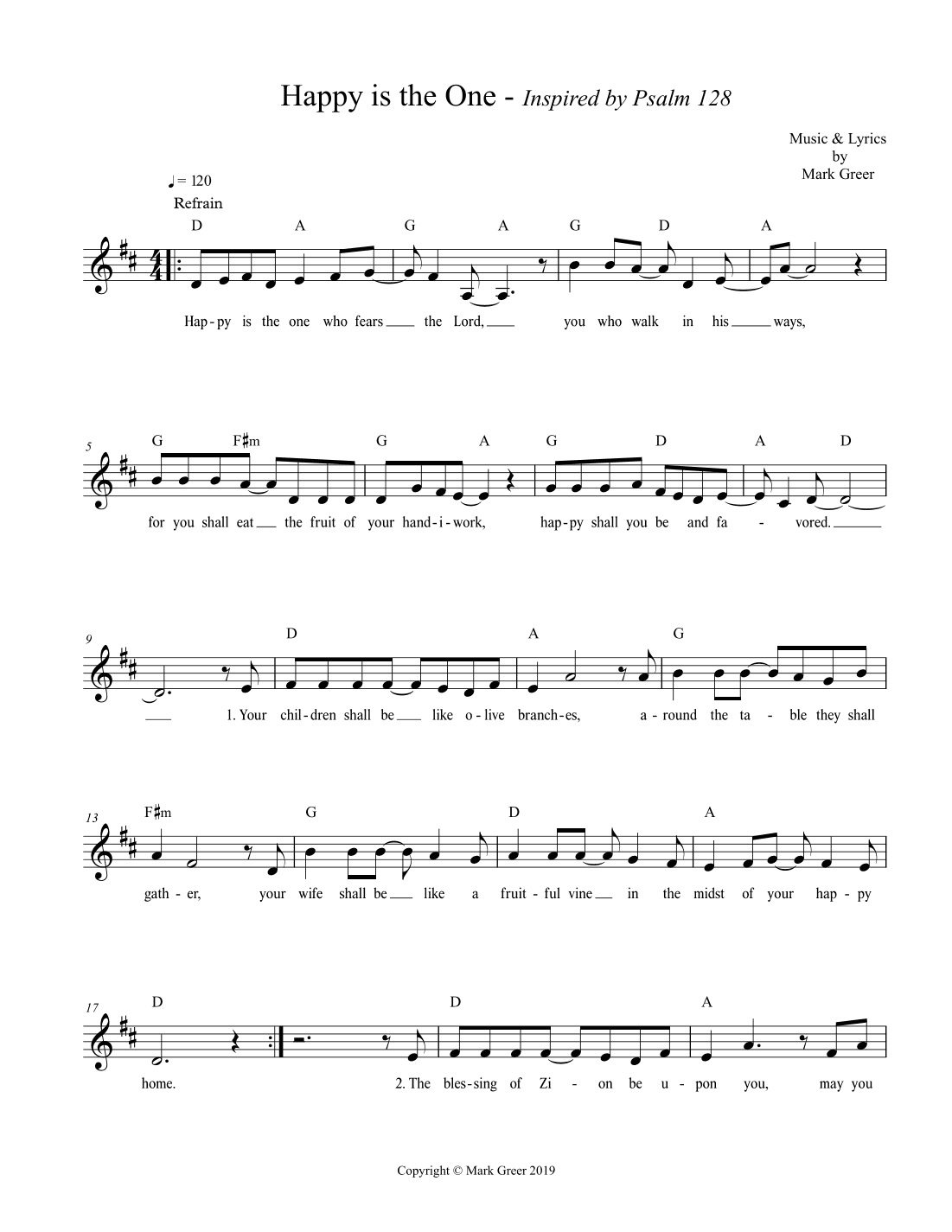 Happy is the One - Inspired by Psalm 128