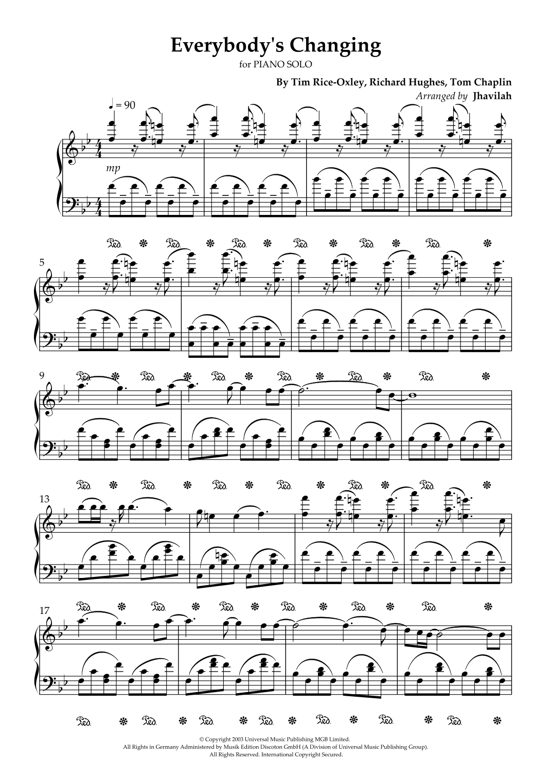 Everybody's Changing (arr. Jhavilah)