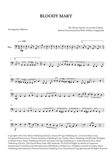 Bloody Mary (arr. Milanov)