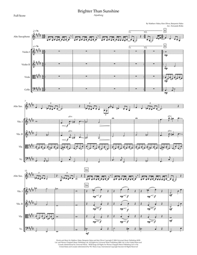 Brighter Than Sunshine (arr. Fernando Britto)