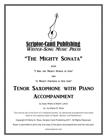 (I Sing The Mighty Power Of God & A Mighty Fortress Is Our God) The Mighty Sonata - Tenor Saxophone (arr. Elisha G. Rose)