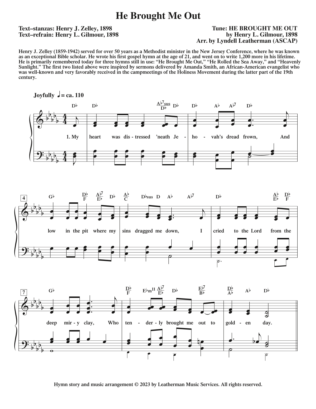 He Brought Me Out (arr. Lyndell Leatherman)