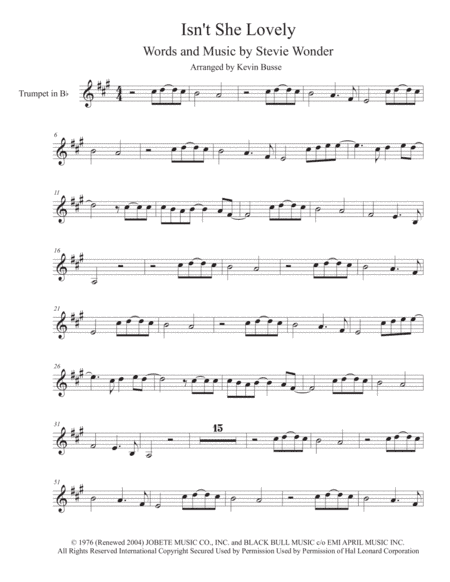 Isn't She Lovely (arr. Kevin Busse)