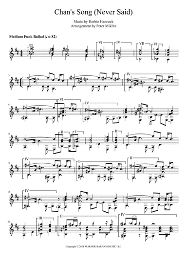 Chan's Song (arr. Peter Miklitz)