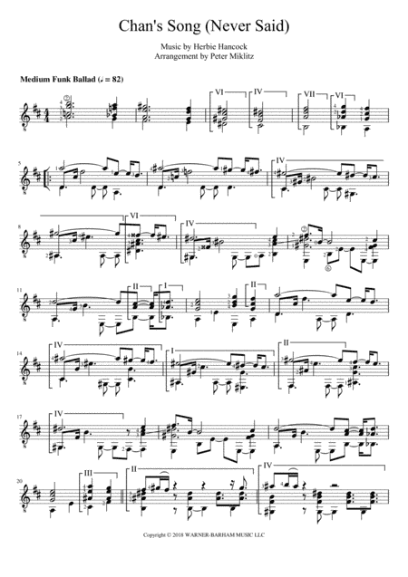 Chan's Song (arr. Peter Miklitz)