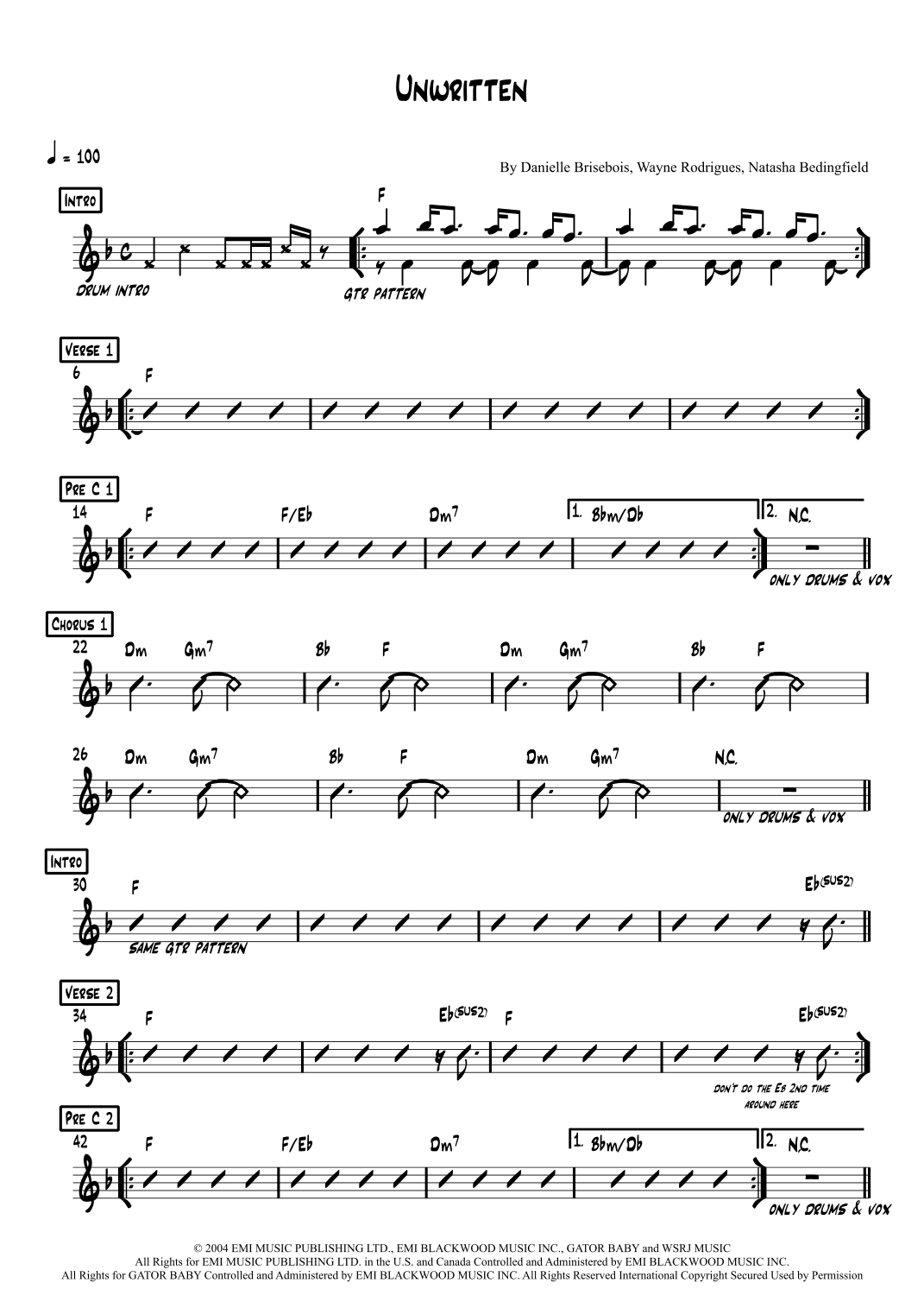 Unwritten (arr. Lef Germenlis)