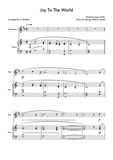 Joy To The World - Trombone (treble clef) (arr. K J Rickells)