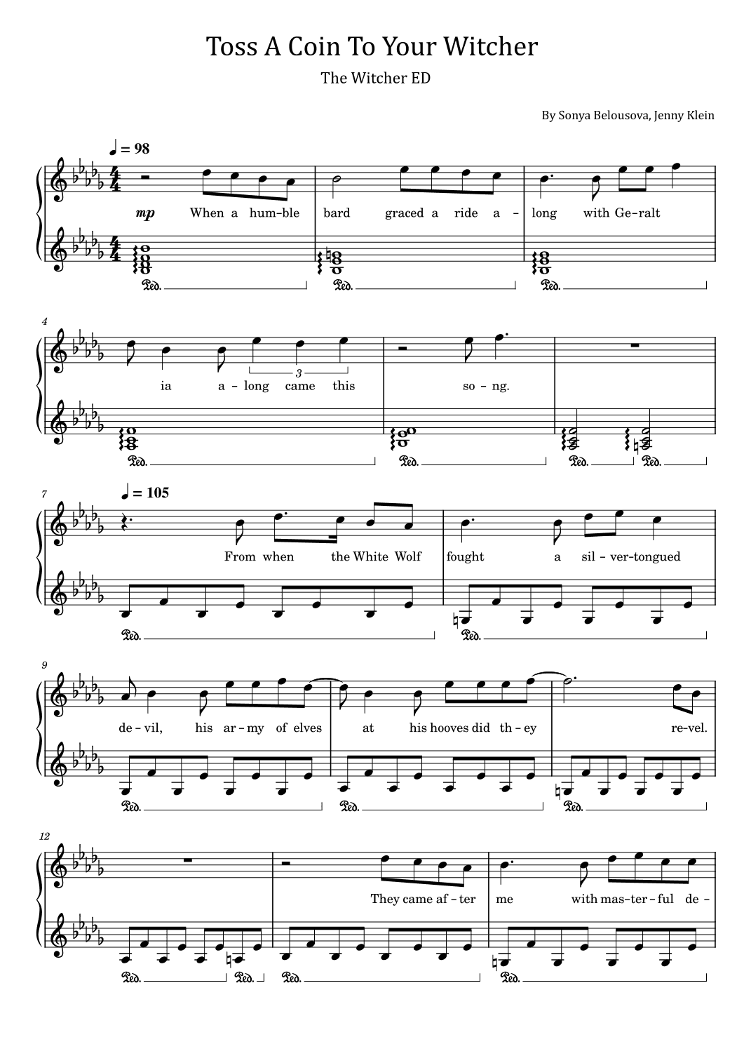 Toss A Coin To Your Witcher (arr. poon)
