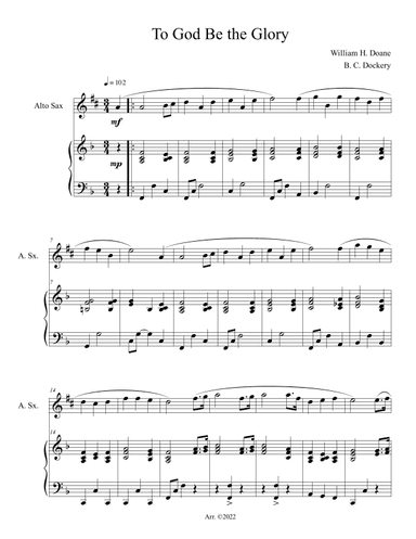To God Be the Glory (Alto Sax Solo with Piano Accompaniment) (arr. B. C. Dockery)