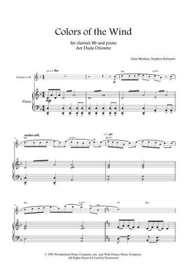 Colors Of The Wind (arr. Duda Oriontte)