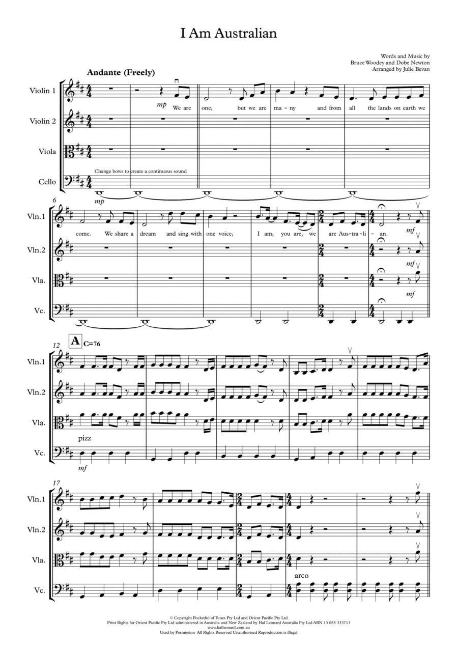 I Am Australian (arr. Julie Bevan)