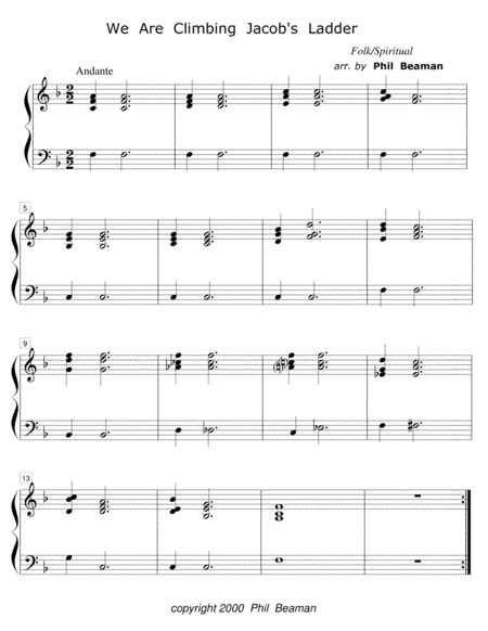 We Are Climbing Jacob's Ladder-piano solo (arr. Phil Beaman)