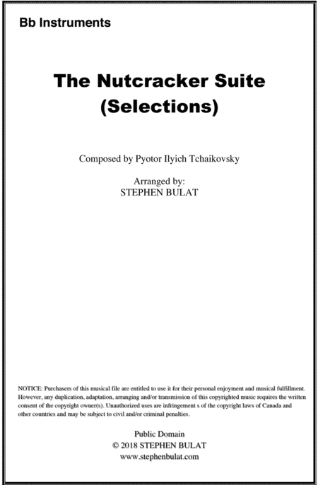 The Nutcracker Suite (Selections) - Lead sheet (melody & chords) for Bb Instruments (arr. Stephen Bulat)