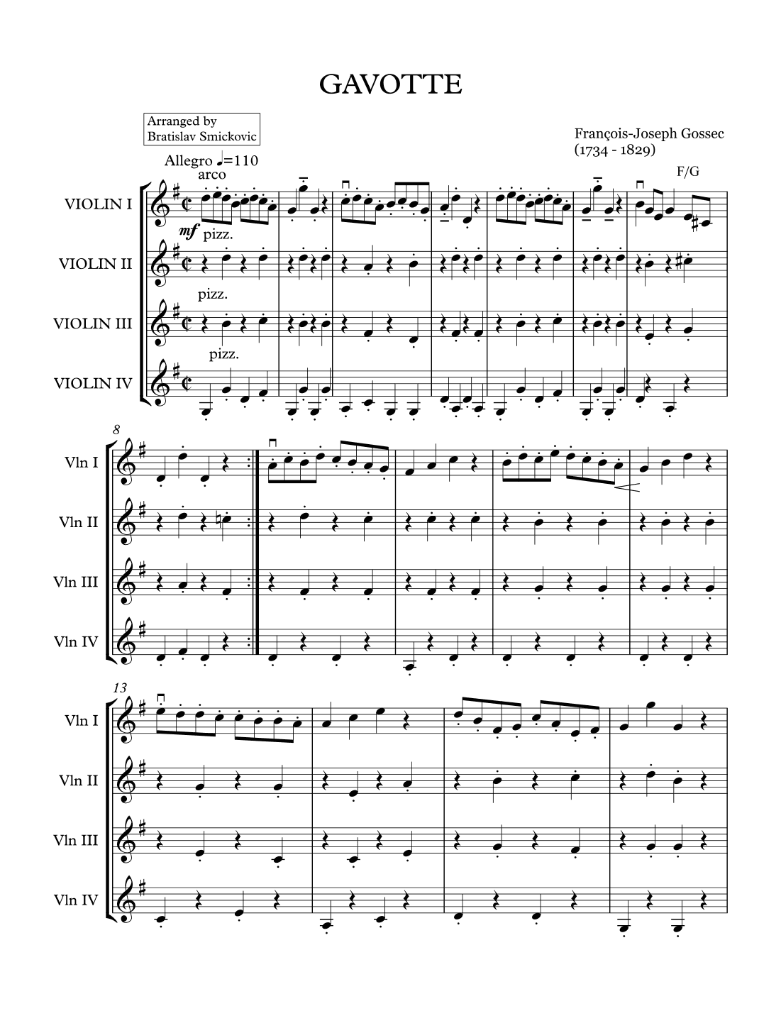 Gavotte (arr. Bratislav Smickovic)