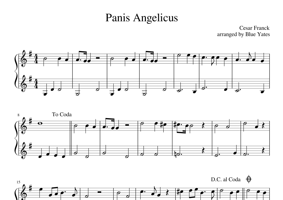 Panis Angelicus (Cesar Franck) (arr. Blue Yates)