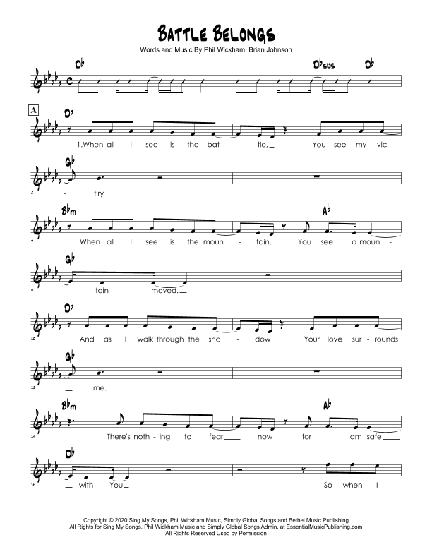 Battle Belongs (arr. Brian Kim)
