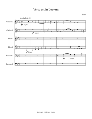 Versa est in Luctum (arr. Jane Frasier)
