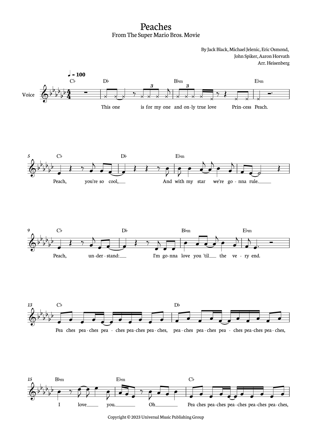 Peaches (arr. Heisenberg)
