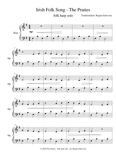 The Praties (Irish Folk Song) - folk harp beginner