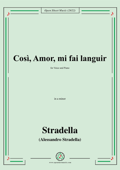 Stradella-Così,Amor,mi fai languir,in a minor (arr. OSM Press)