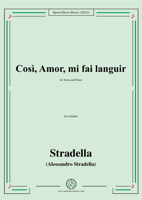 Stradella-Così,Amor,mi fai languir,in a minor (arr. OSM Press)