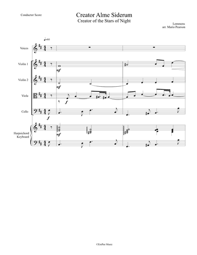 CONDITOR ALME SIDERUM - Creator of the Stars of night. (arr. arr. Mario Pearson)