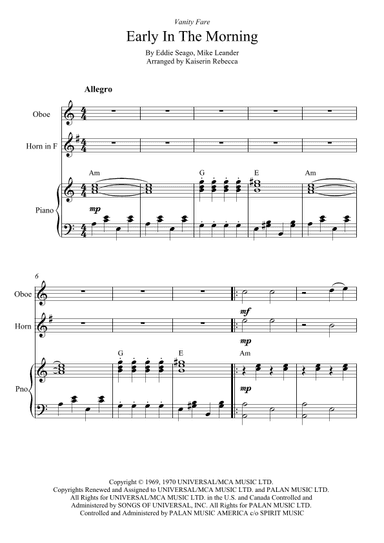 Early In The Morning (arr. Kaiserin Rebecca)