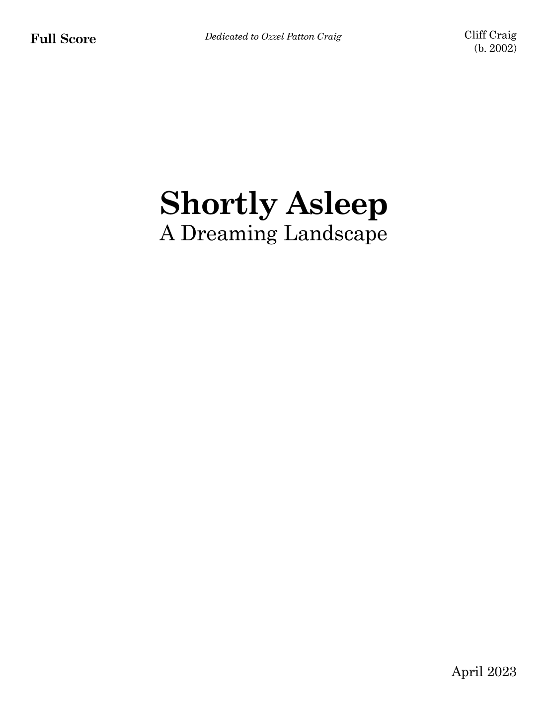 Shortly Asleep