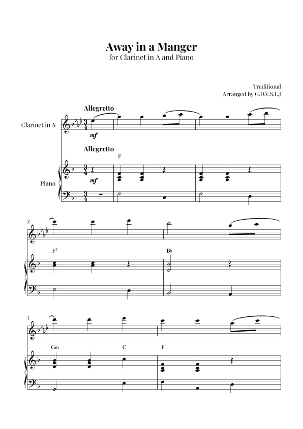 Away in a Manger (arr. G.D.V.S.L.J)