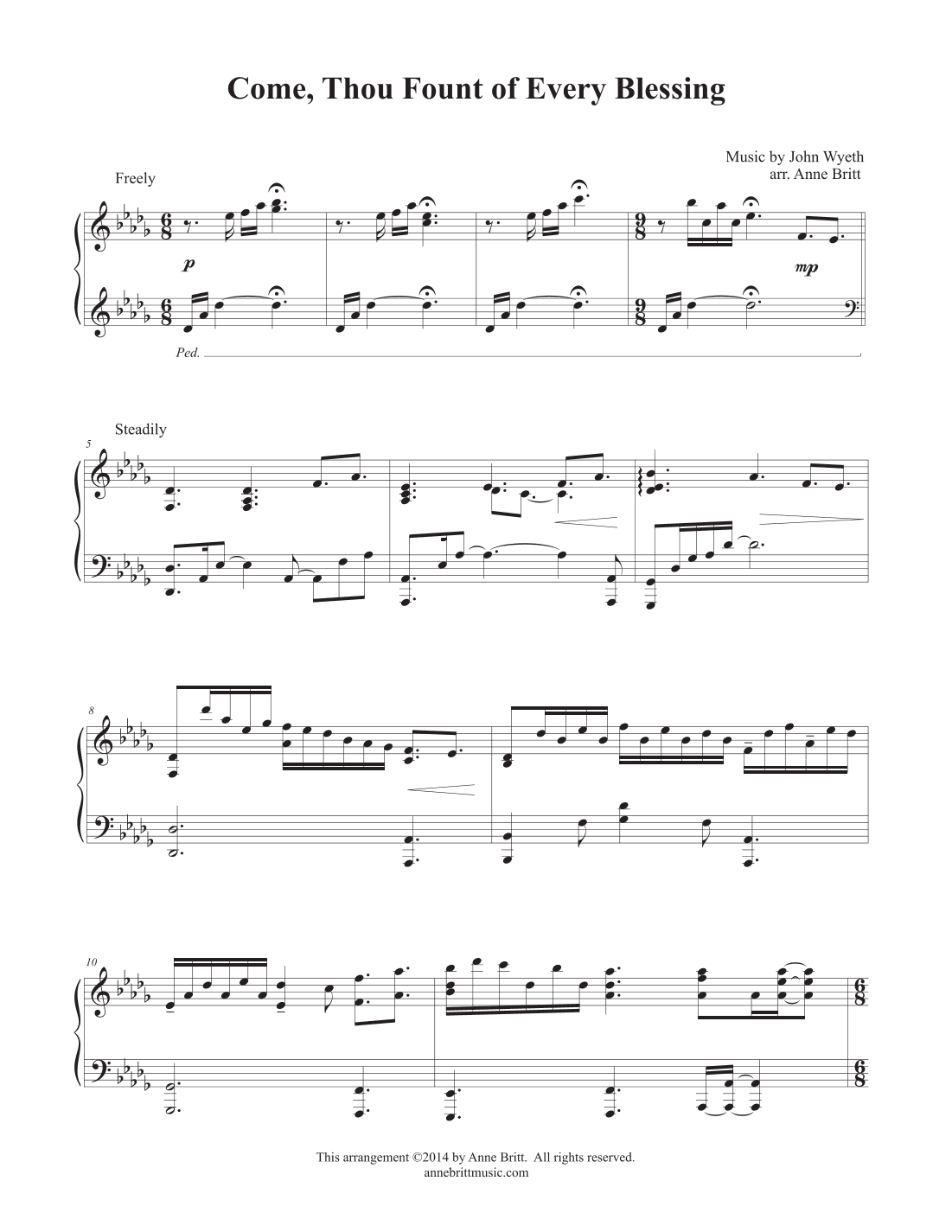 Come, Thou Fount of Every Blessing (arr. Anne Britt)