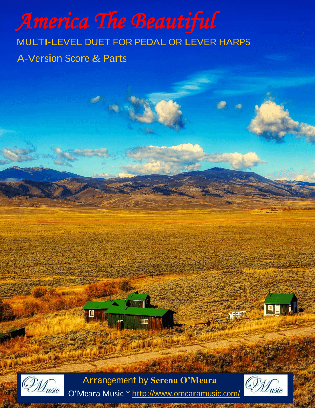 America The Beautiful, Multi-Level Duet for Harps, A Version, Score & Parts (arr. Serena O'Meara)