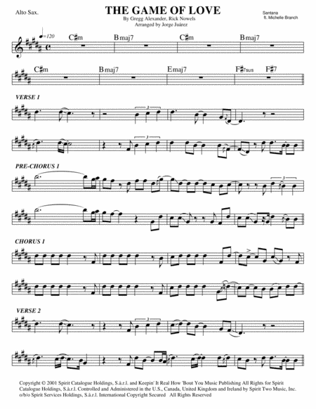 The Game Of Love (arr. Jorge Juárez)