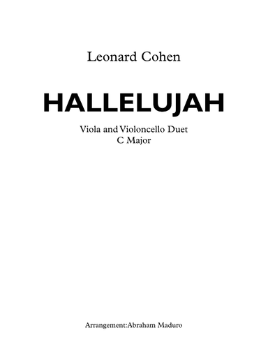 Hallelujah (arr. Abraham Maduro)